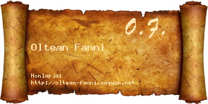 Oltean Fanni névjegykártya